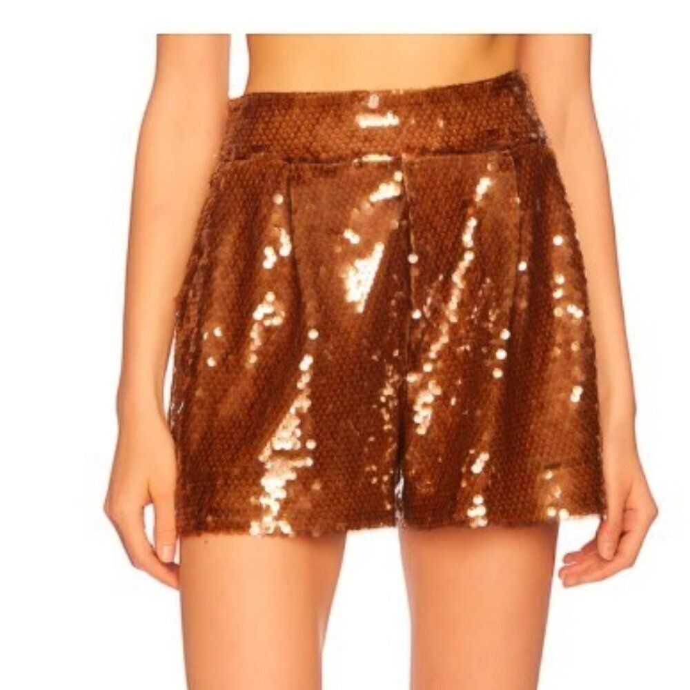 Susana Monaco Sheer Sequin Short Brown Size Medium - Picture 4 of 9